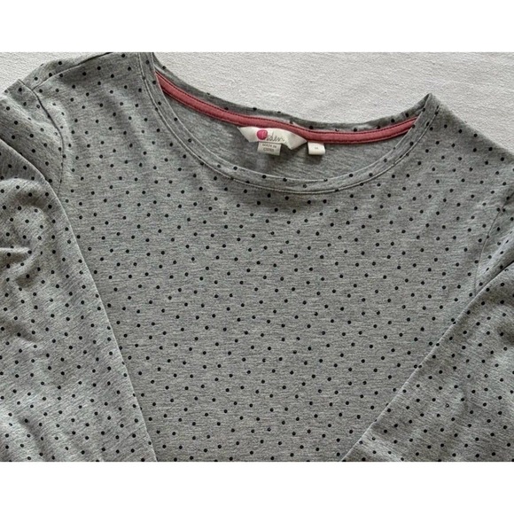 Boden Grey Black Metallic Polka Dot Long Sleeve Top Tunic Women's Size M Swing - Picture 2 of 10